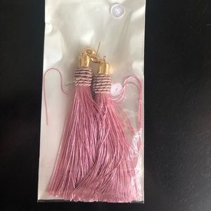 Pink tassel earrings